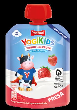 Alimento infantil yogikids pouch pack 2 fresa Pascual