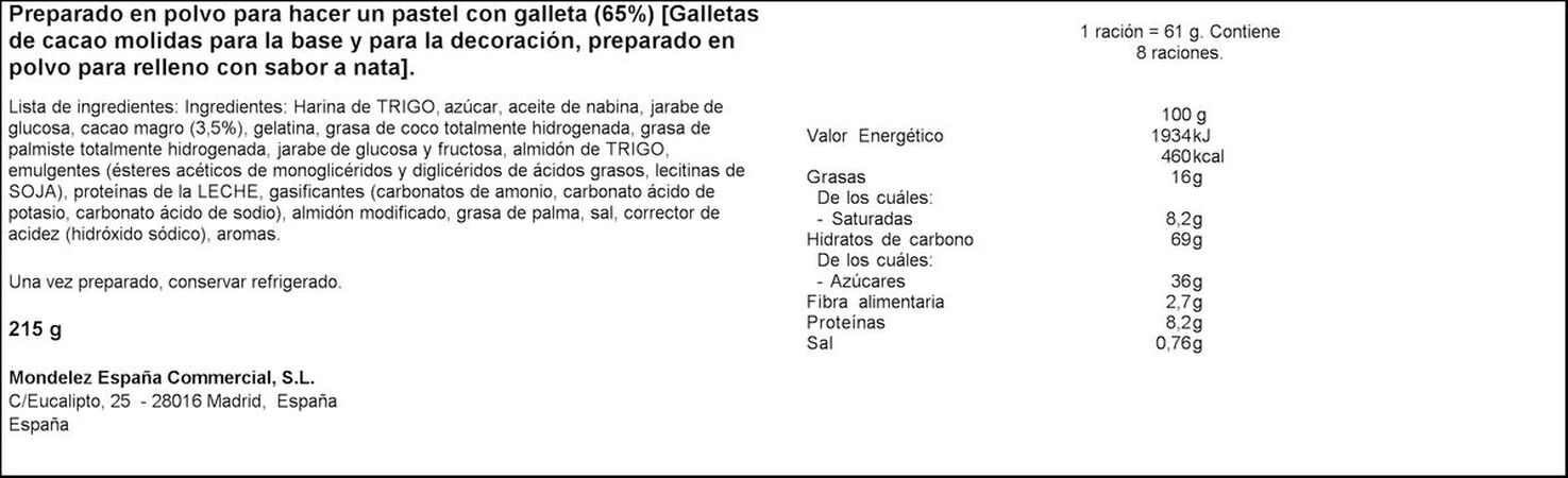 Preparado de tarta de Oreo Royal 215g