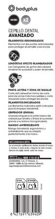 Cepillo Dental Bodyplus Pack-2 Cepillo Dent.Bodyplus P2 Avanzado Medio