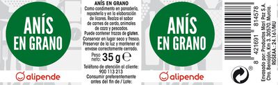 AN&Iacute;S ALIPENDE 35G EN GRANO