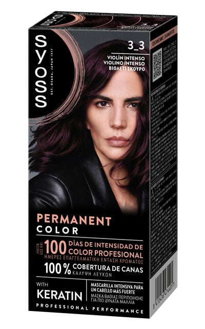 Tinte permanente Syoss n&ordm;3.3 violin intenso con keratina