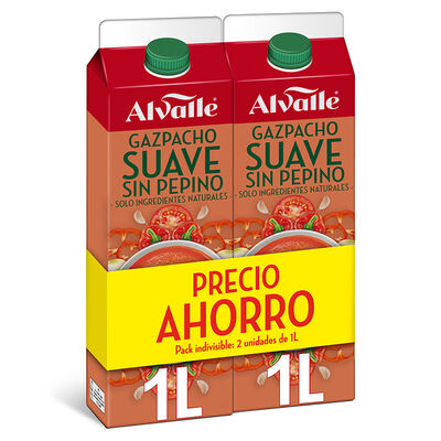 Gazpacho Alvalle suave 1l pack 2