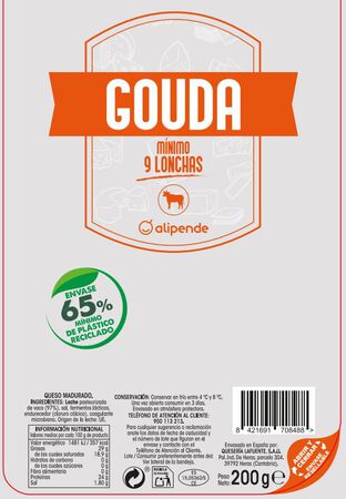 Queso gouda en lonchas Alipende 200g