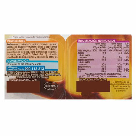 Flan de vainilla Alipende pack 600g