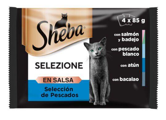 Sheba Selezione Comida Húmeda para Gatos Selección Pescados en Salsa Multipack 4x85g