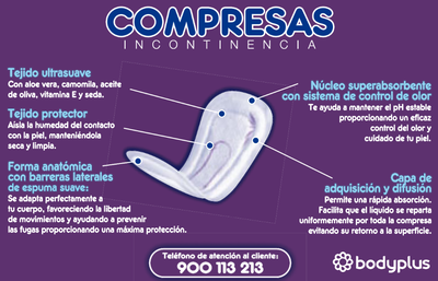 Compresas de incontinencia leve Bodyplus 10 uds extra
