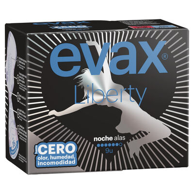 Compresas con alas liberty Evax 9 uds noche