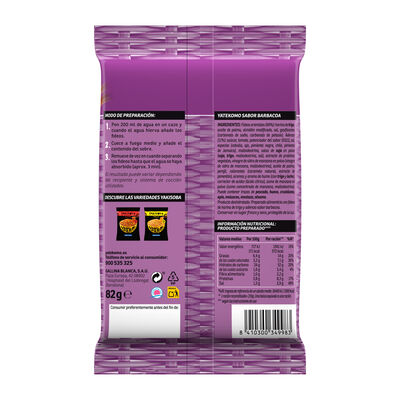 Fideos orientales Yatekomo Barbacoa bolsa 82g