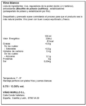 Vino blanco Portocelo botella 75 cl