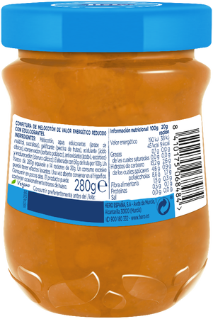 Confitura con 0% az&uacute;car a&ntilde;adido de melocot&oacute;n Hero 280g