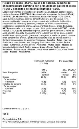 Helado collection ferrero chocolate negro y naranja 3 unidades