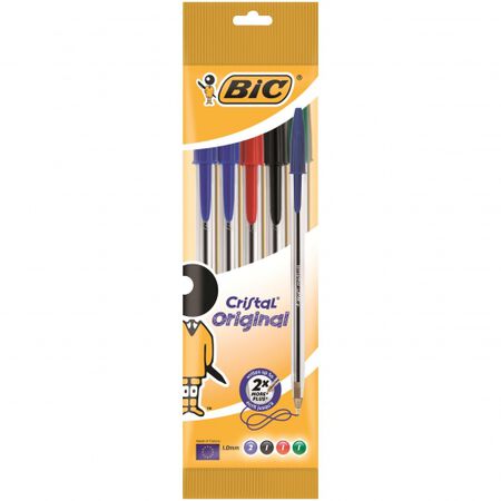 Bolígrafo Cristal Bic 5 Unidades Colores