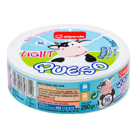 Queso fundido light en porciones Alipende 16 uds