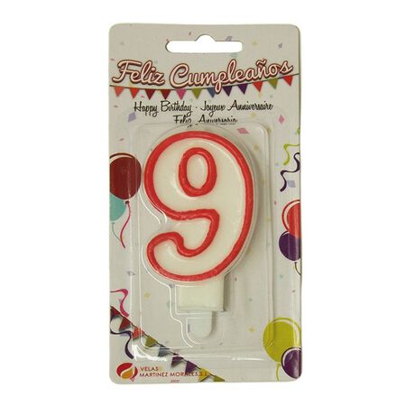 Vela cumpleaños Nº 9
