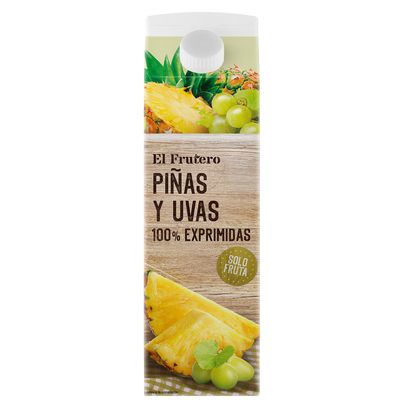 Zumo 100% exprimido piña y uva El Frutero 1l