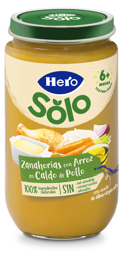 Tarro Hero Solo zanahoria-arroz en caldo 235g