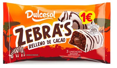 Bombón zebra 3u Dulcesol 120g.