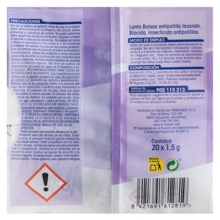 Antipolilla bolsa Lanta 20 uds lavanda