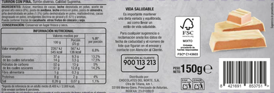 Pralin&eacute; de pi&ntilde;a Alipende 150g