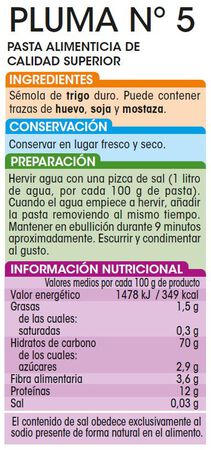 Pluma Alipende 500g n&ordm;5