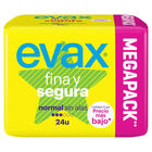 Compresas sin alas fina y segura Evax 24 uds normal