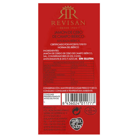 Jamón de cebo de campo 50% raza ibérica Resivan AL CORTE