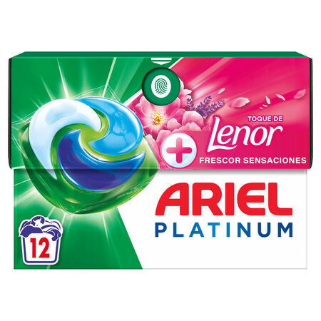 Detergente en cápsulas Ariel pods 12 lavados con toque de lenor frescor sensaciones