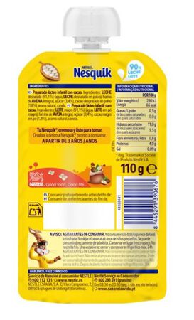 Alimento infantil Nesquik pouch cacao 110g