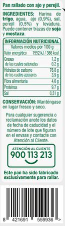 Pan rallado Alipende 500g con ajo y perejil