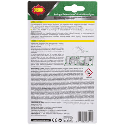 Insecticida jeringa Orion hormigas formula en gel