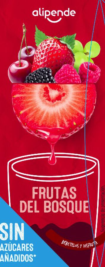 Bebida sin az&uacute;car a&ntilde;adido sabor frutas del bosque Alipende 200 ml