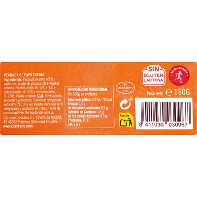 Pechuga de pavo en dados serrano 150gr