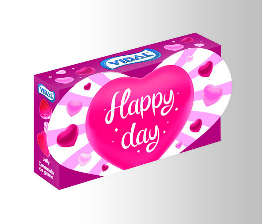 Caja de golosinas de goma Happy Day VIdal 80g