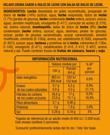 Helado dulce de leche Alipende 500ml