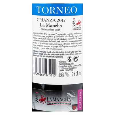 Vino tinto DO La Mancha Torneo crianza