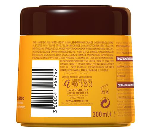 Mascarilla capilar nutritiva Fructis 320ml nutri repair butter