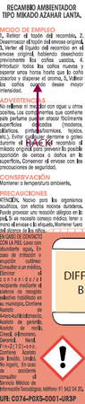 Ambientador tipo mikado recambio Lanta 50ml azahar