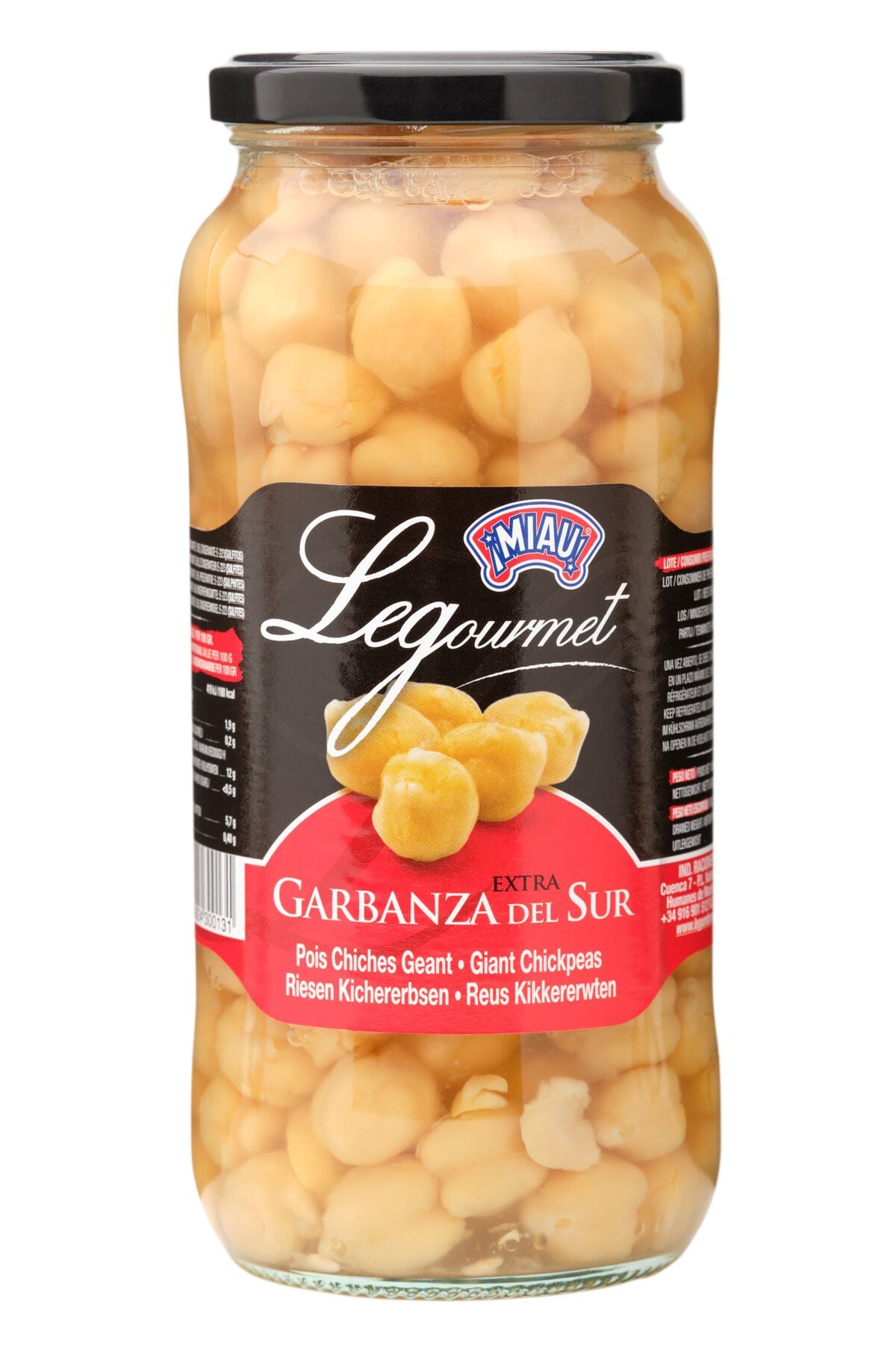 Garbanza del sur cocida Miau 400g