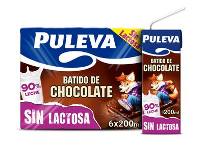 Batido sin lactosa Puleva 200ml pack 6 chocolate