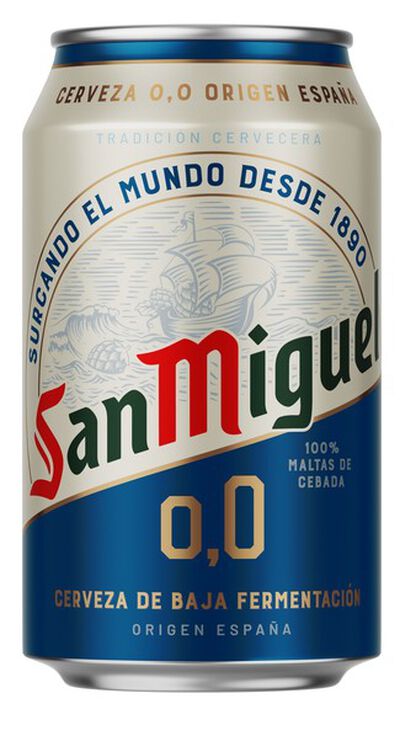 Cerveza sin alcohol San Miguel 0,0% lata 33cl