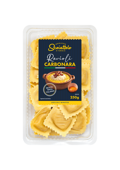 Ravioli con salsa carbonara Scoiattolo 250g
