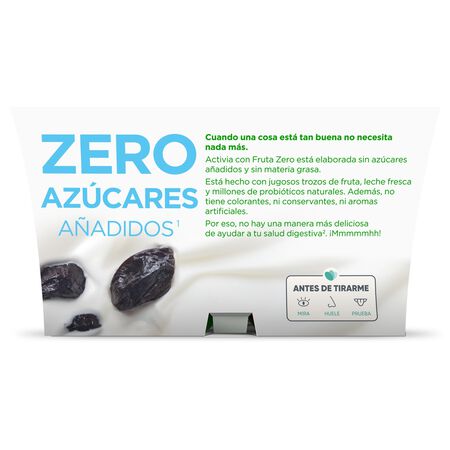 Bífidus probiótico Activia 0% pack 4 ciruelas