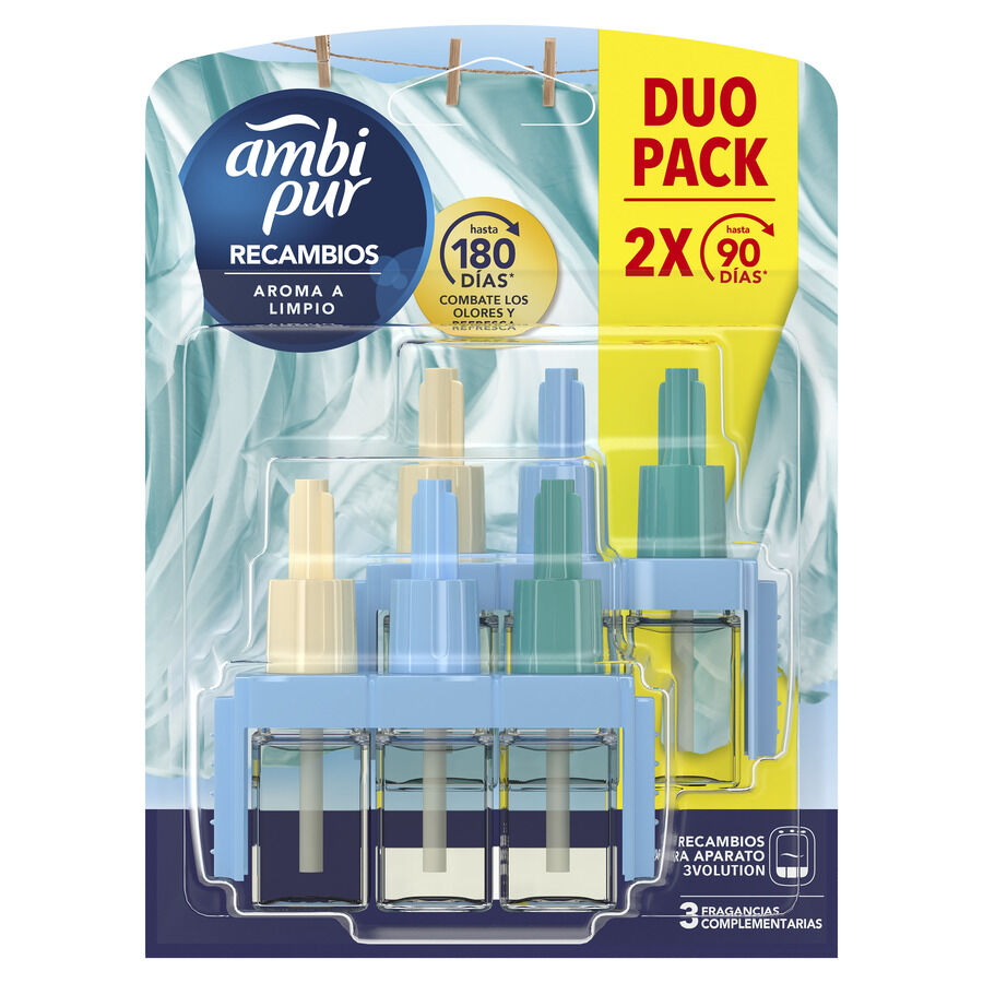 Ambientador eléctrico duo + recambio  Ambipur 3volution aroma a limpio