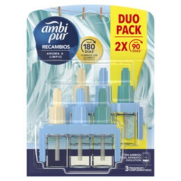 Ambientador eléctrico duo + recambio Ambipur 3volution aroma a limpio