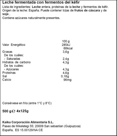 Kaiku K&eacute;fir Natural 4x125g