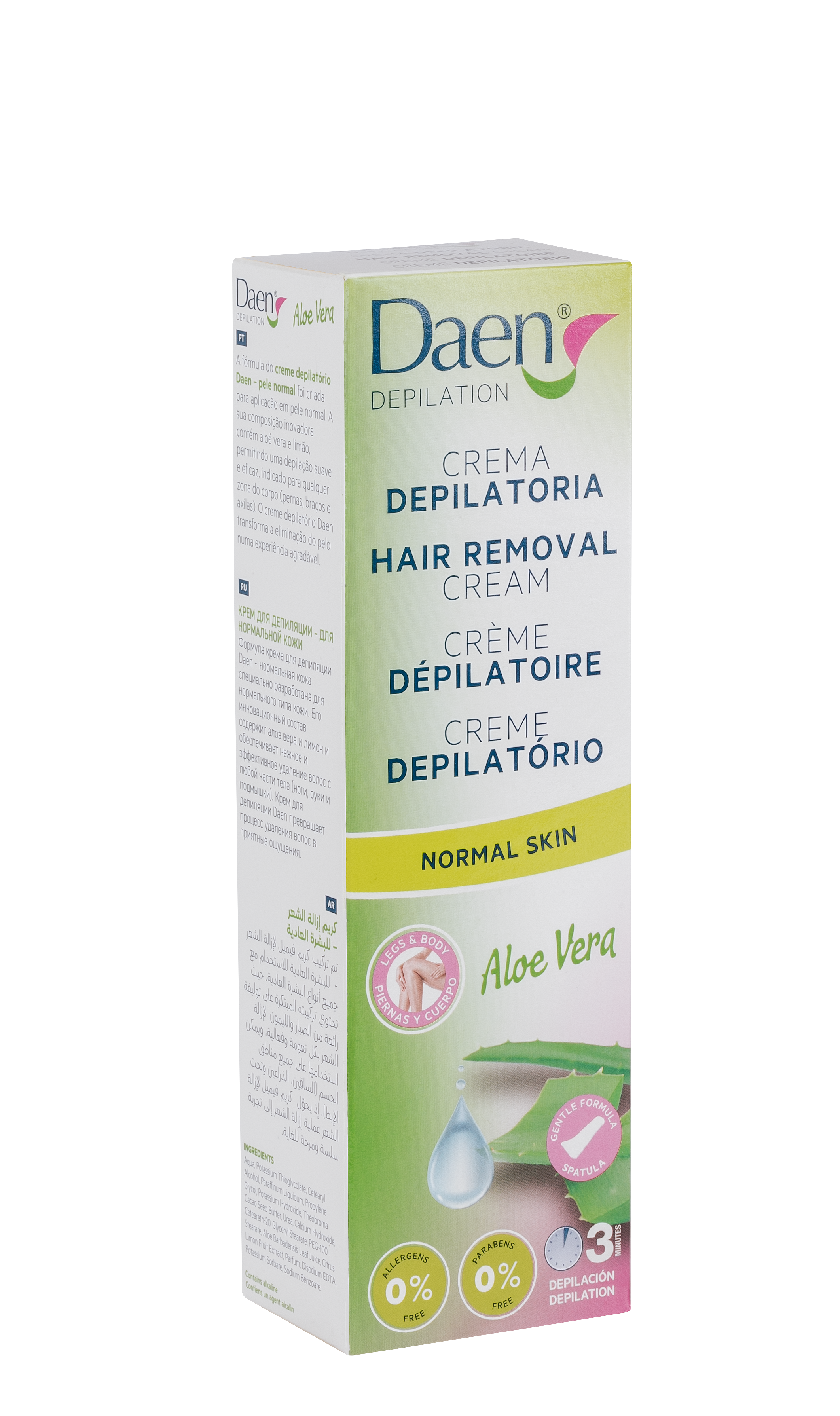 Crema depilatoria con aloe vera Daen 125 ml