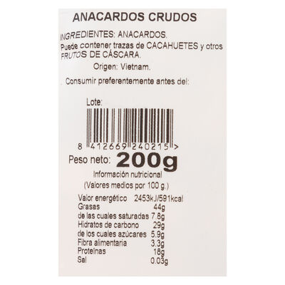 Anacardo crudo Frumesa 200g