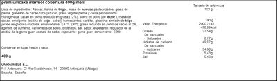 Bizcocho premium cake Mells 400g mármol