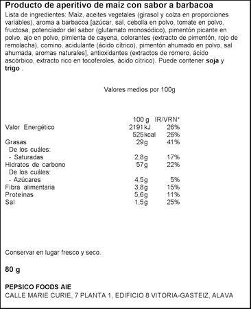 Snack de ma&iacute;z Doritos Bits original de 80g
