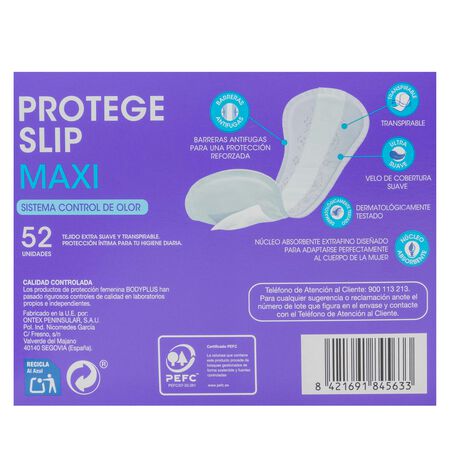 Protegeslip Bodyplus 52 uds maxi